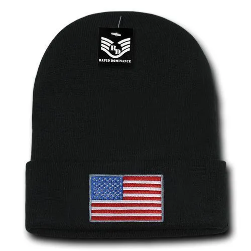 America USA Flag Knit Beanies (Cuff) - R94