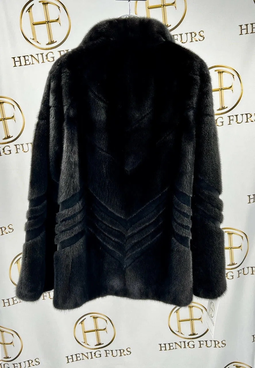 American Legend Chevron Mink Fur Jacket