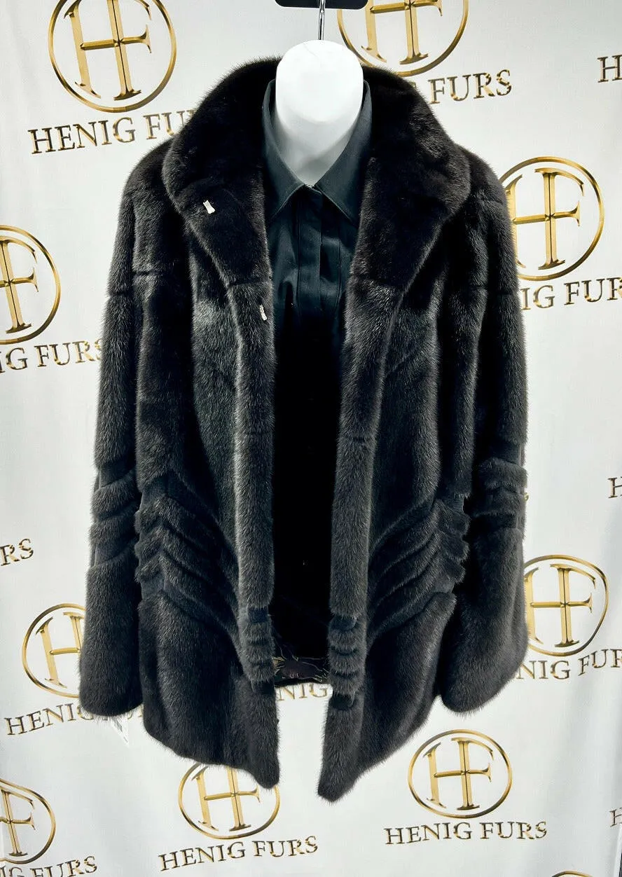 American Legend Chevron Mink Fur Jacket