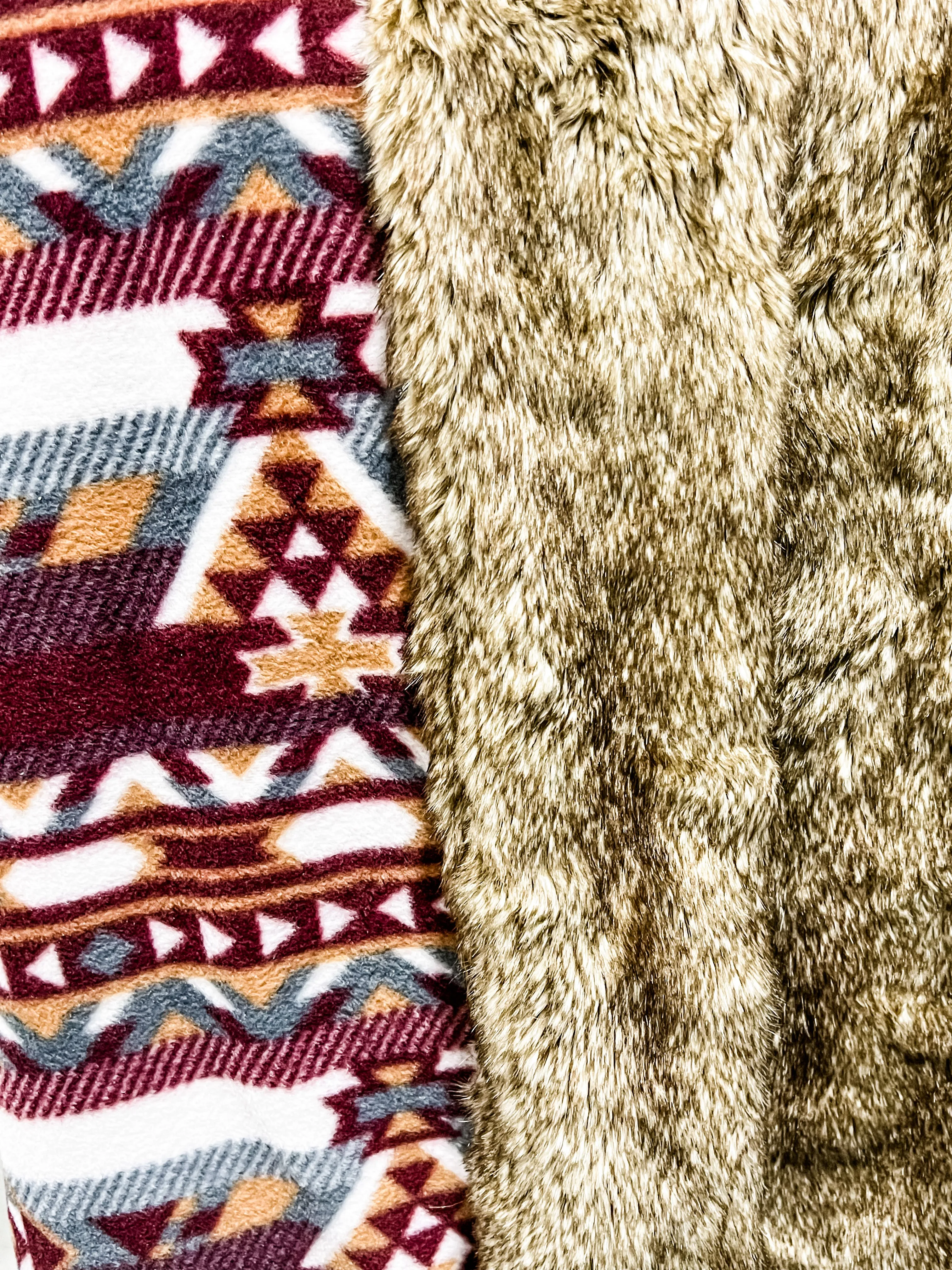 Aspen Chic Cozy Aztec & Fur Blanket