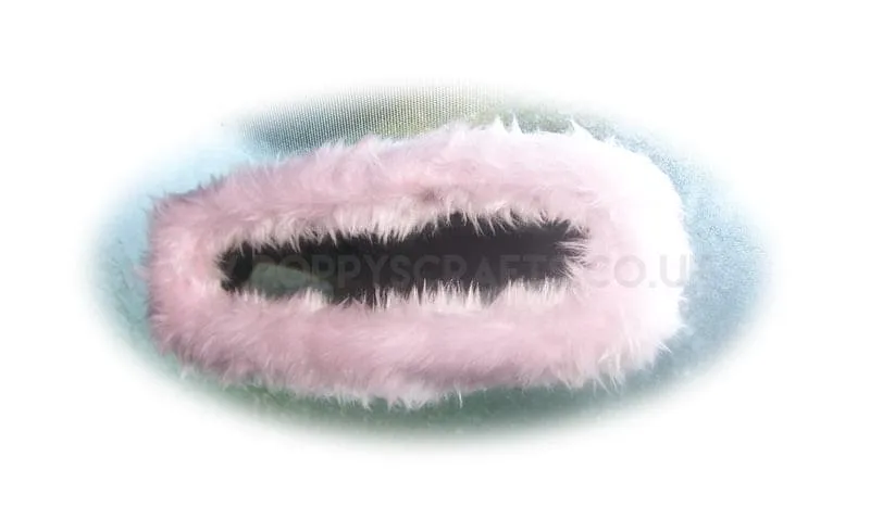 Baby pink faux fur rear view interior car mirror cover