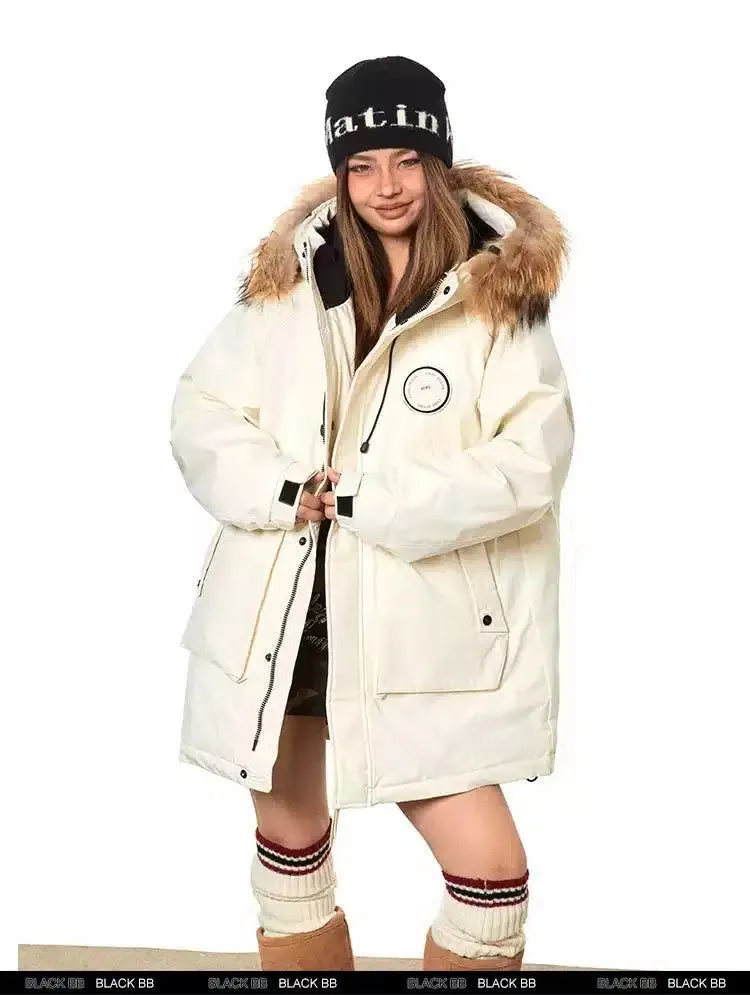 BB Fur Collar Hooded Down Jacket