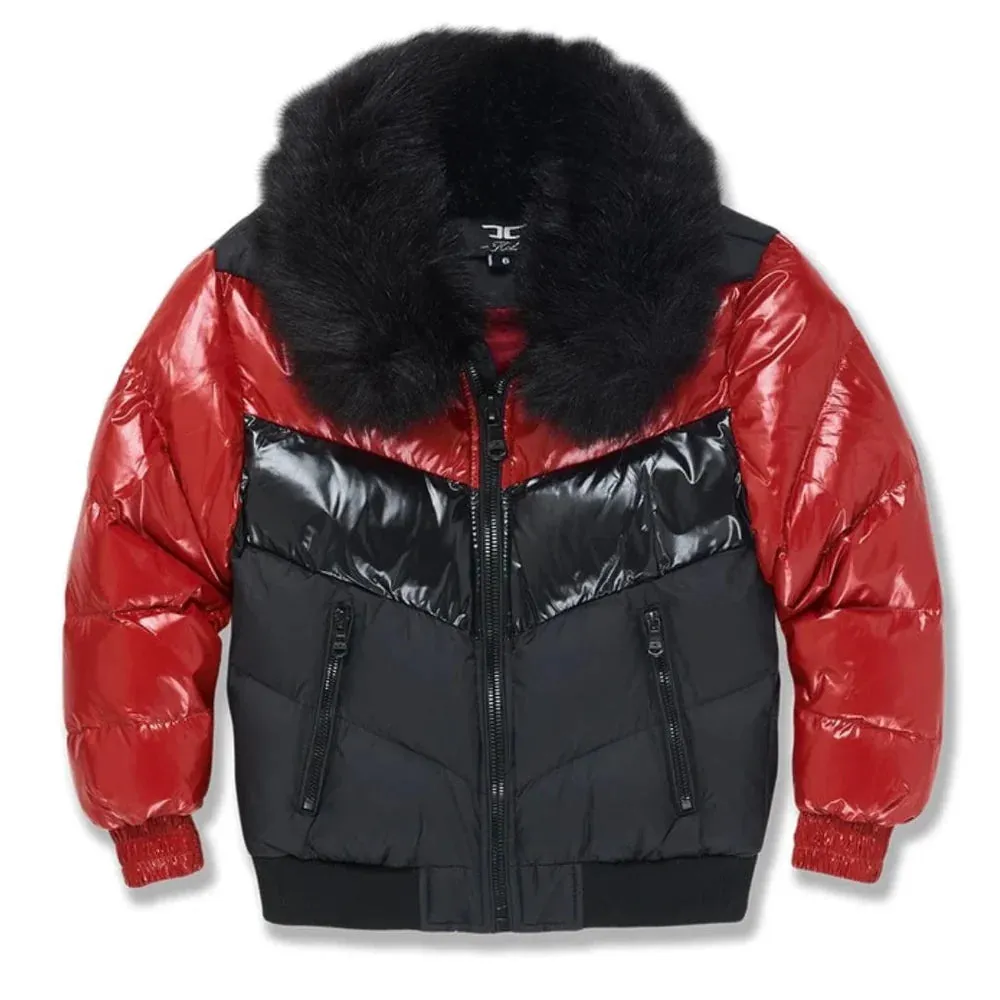 Blocked Puffer Jacket(Crimson) - JC91548BCMSON