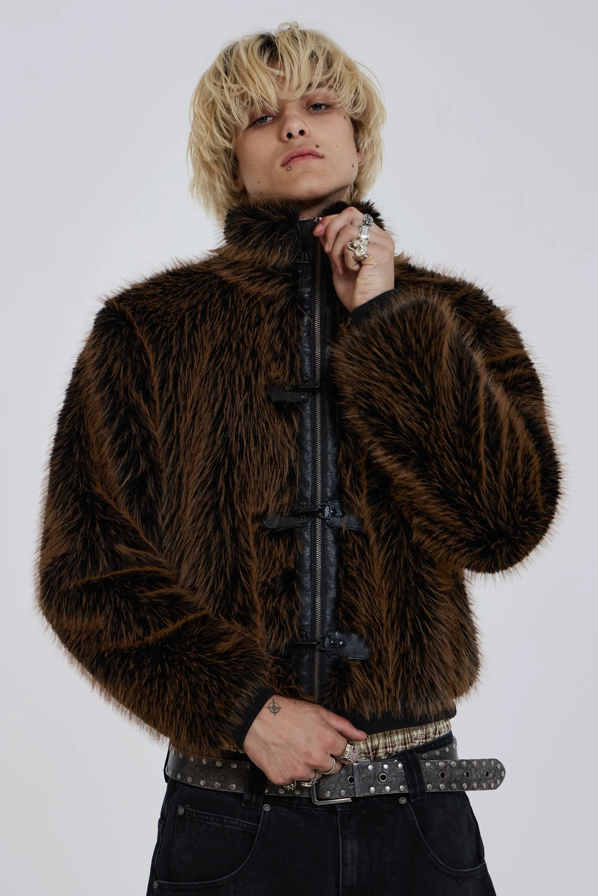 Brown Mendoza Faux Fur Jacket