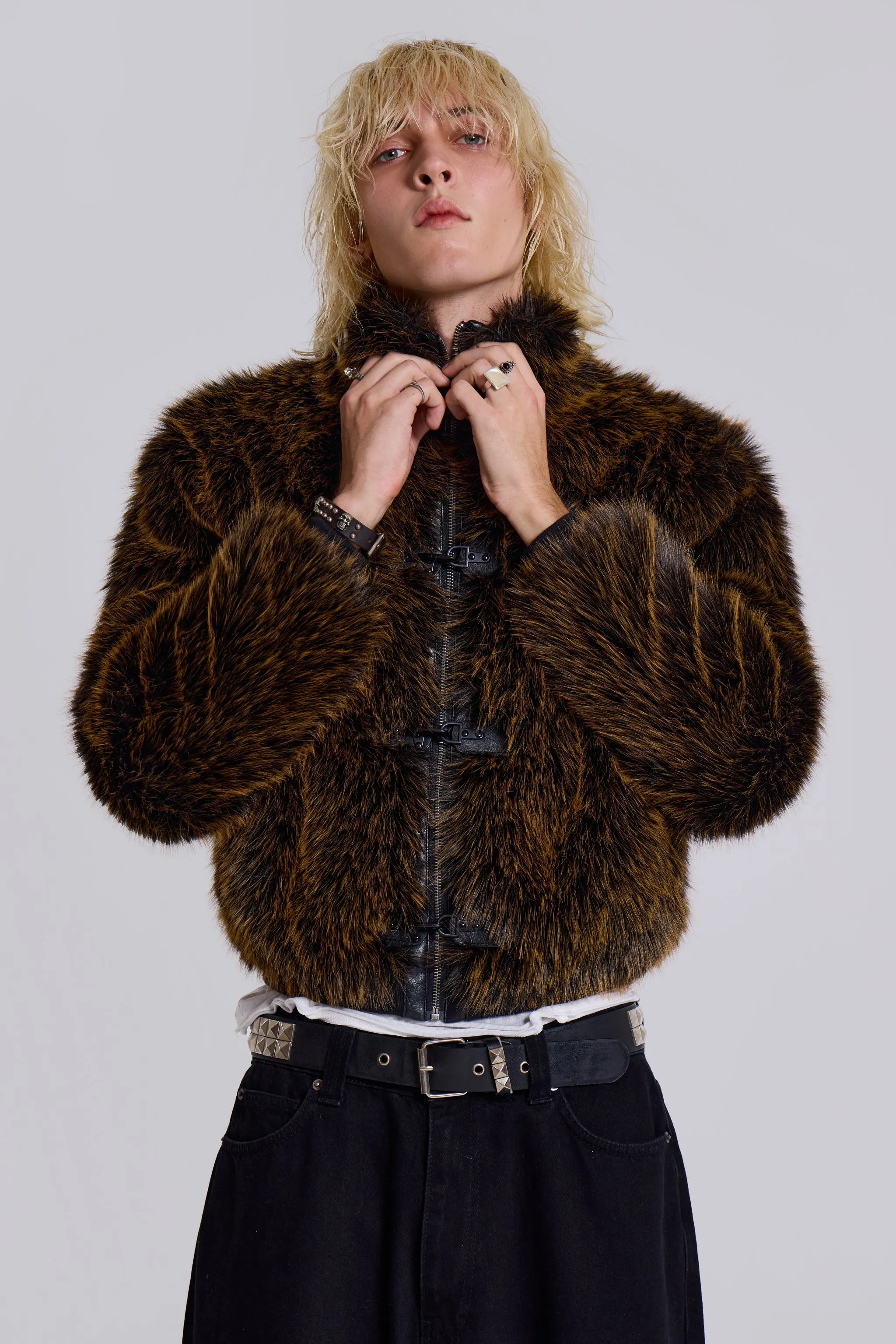 Brown Mendoza Faux Fur Jacket