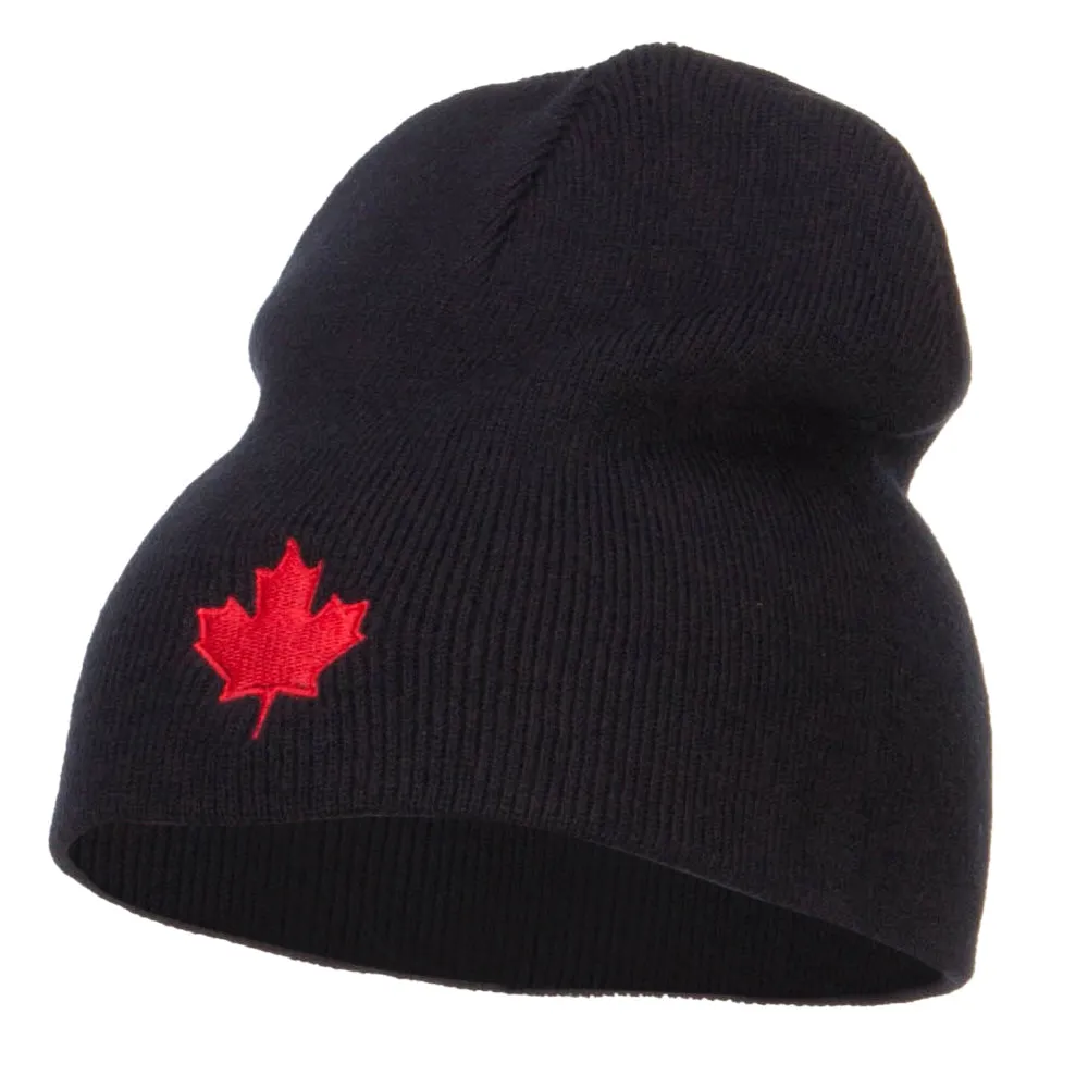 Canada Maple Leaf Embroidered Short Beanie