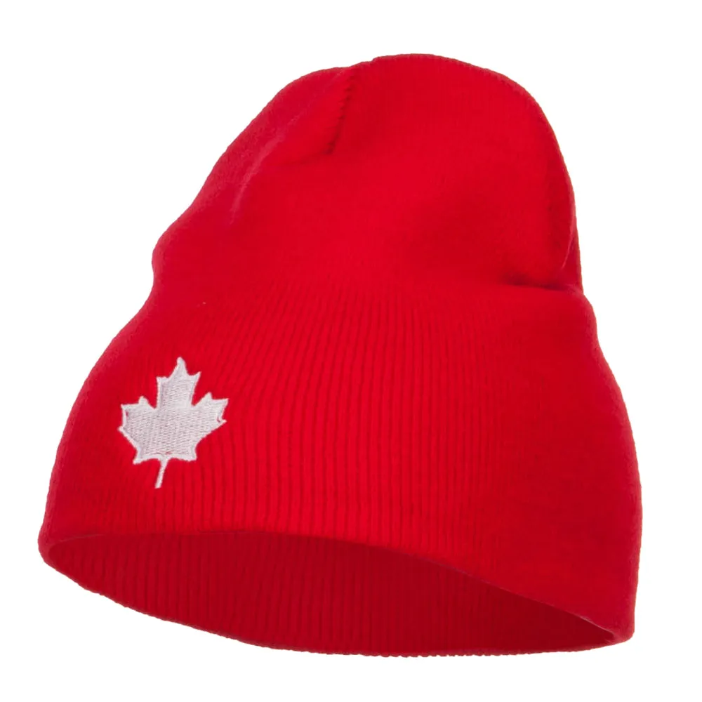 Canada Maple Leaf Embroidered Short Beanie