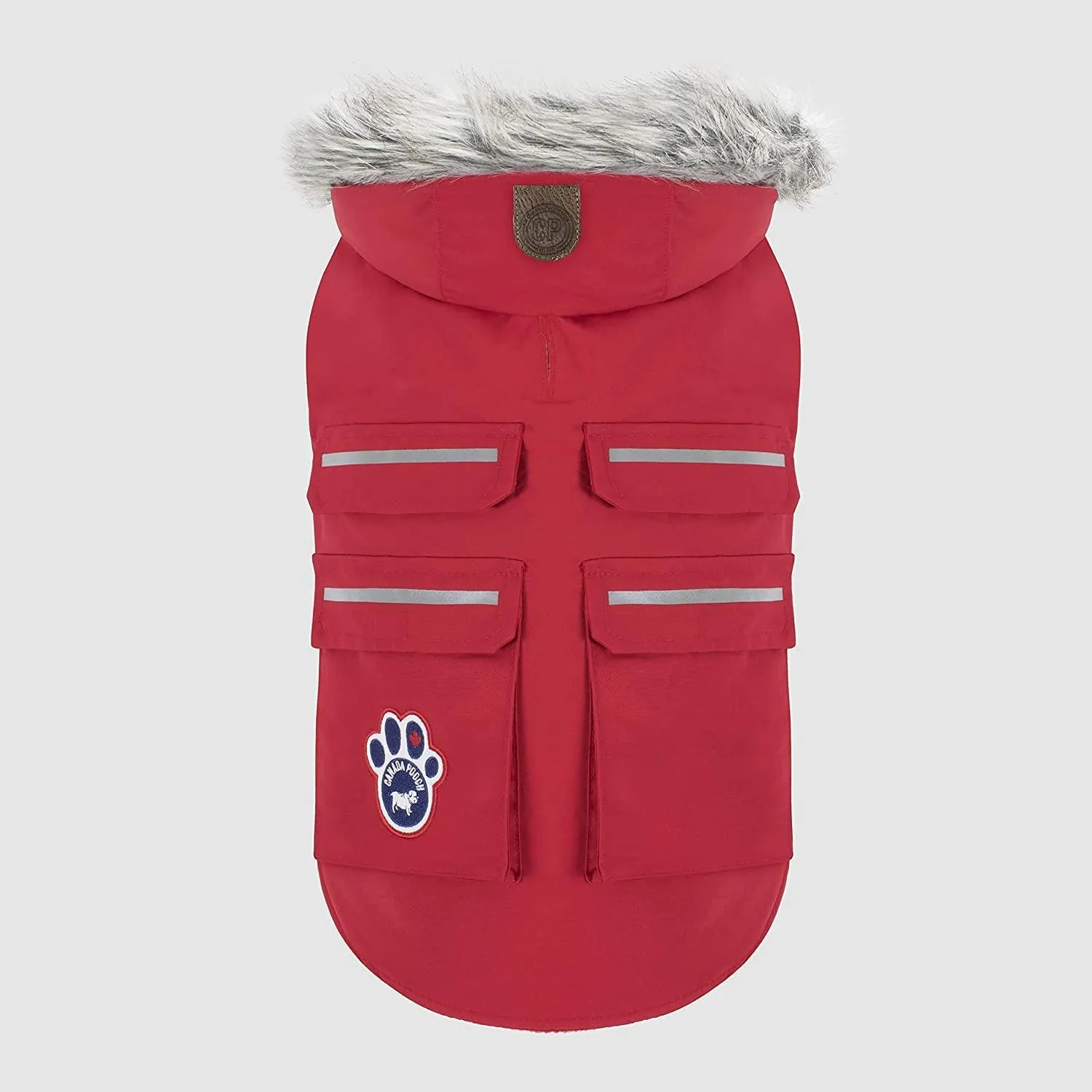 Canada Pooch Everest Explorer Size 20  Red Fleece Lined Insulated Dog Coat