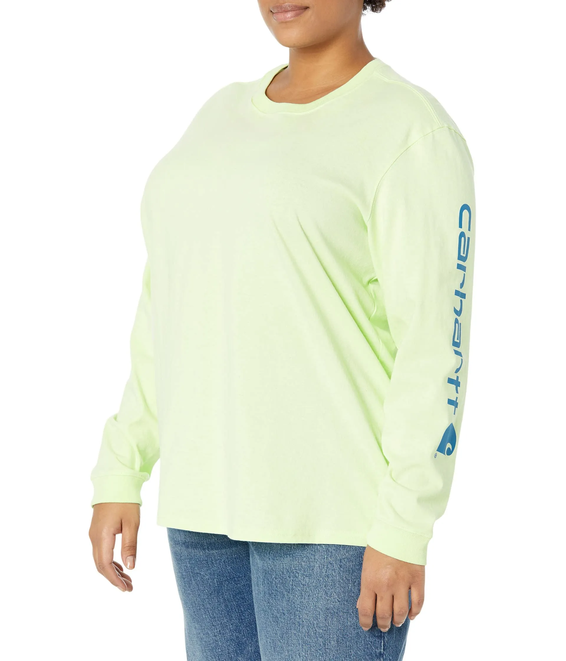 Carhartt 103401 Women's Loose Fit Heavyweight Long-Sleeve Logo Sleeve Graphic T-Shirt