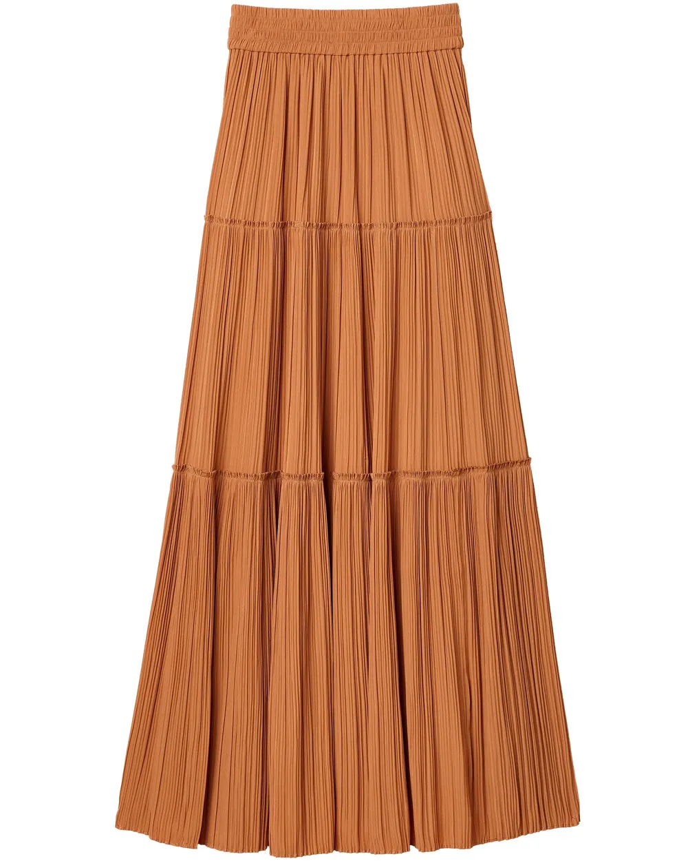 Cashew Pleated Thea Midi Skirt