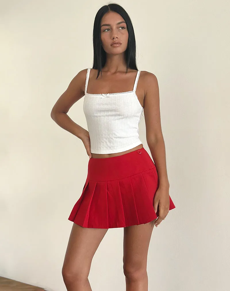 Casini Mini Skirt in Soft Tailoring Red