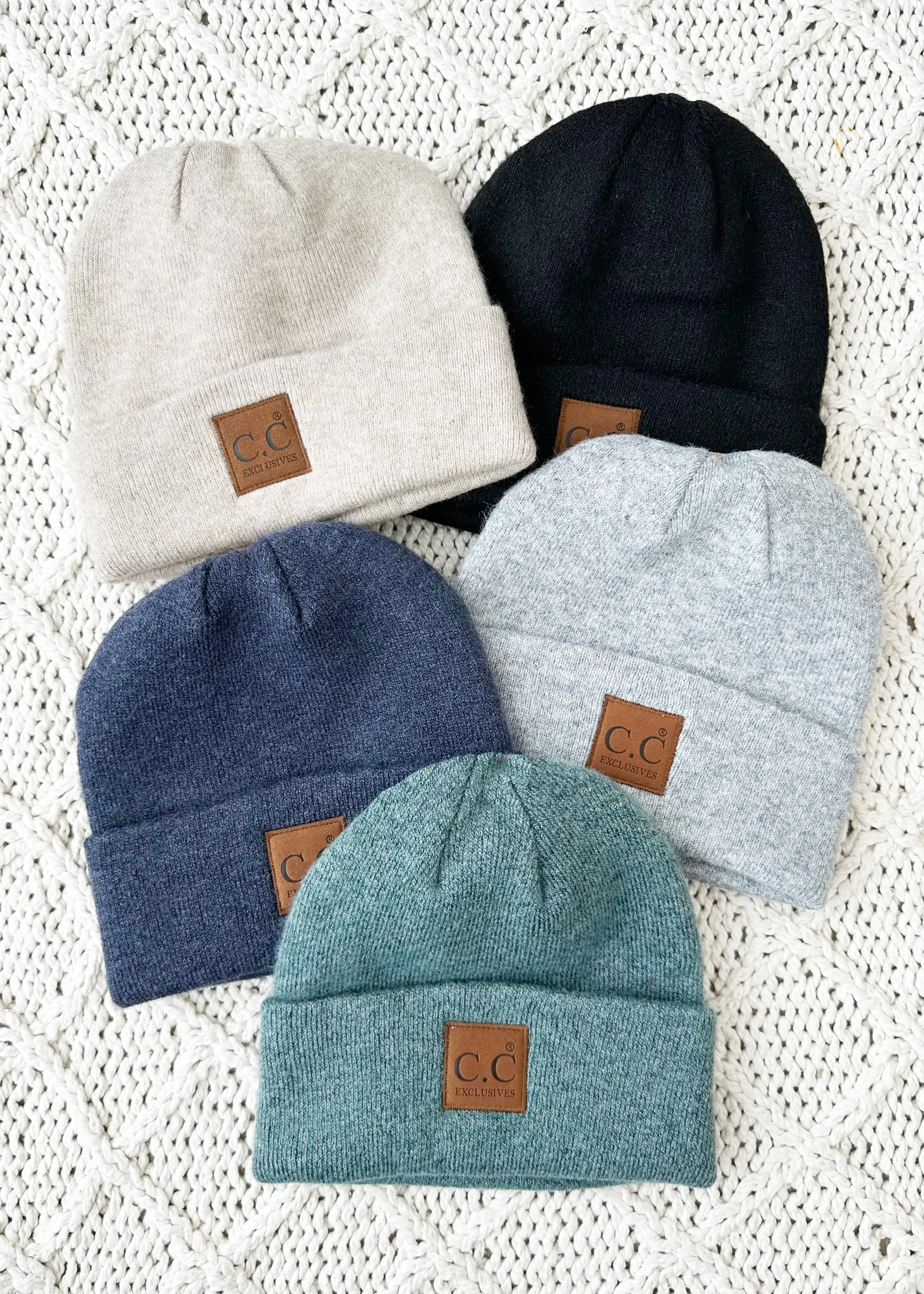 C.C Classic Suede Patch Beanie - 5 colors!