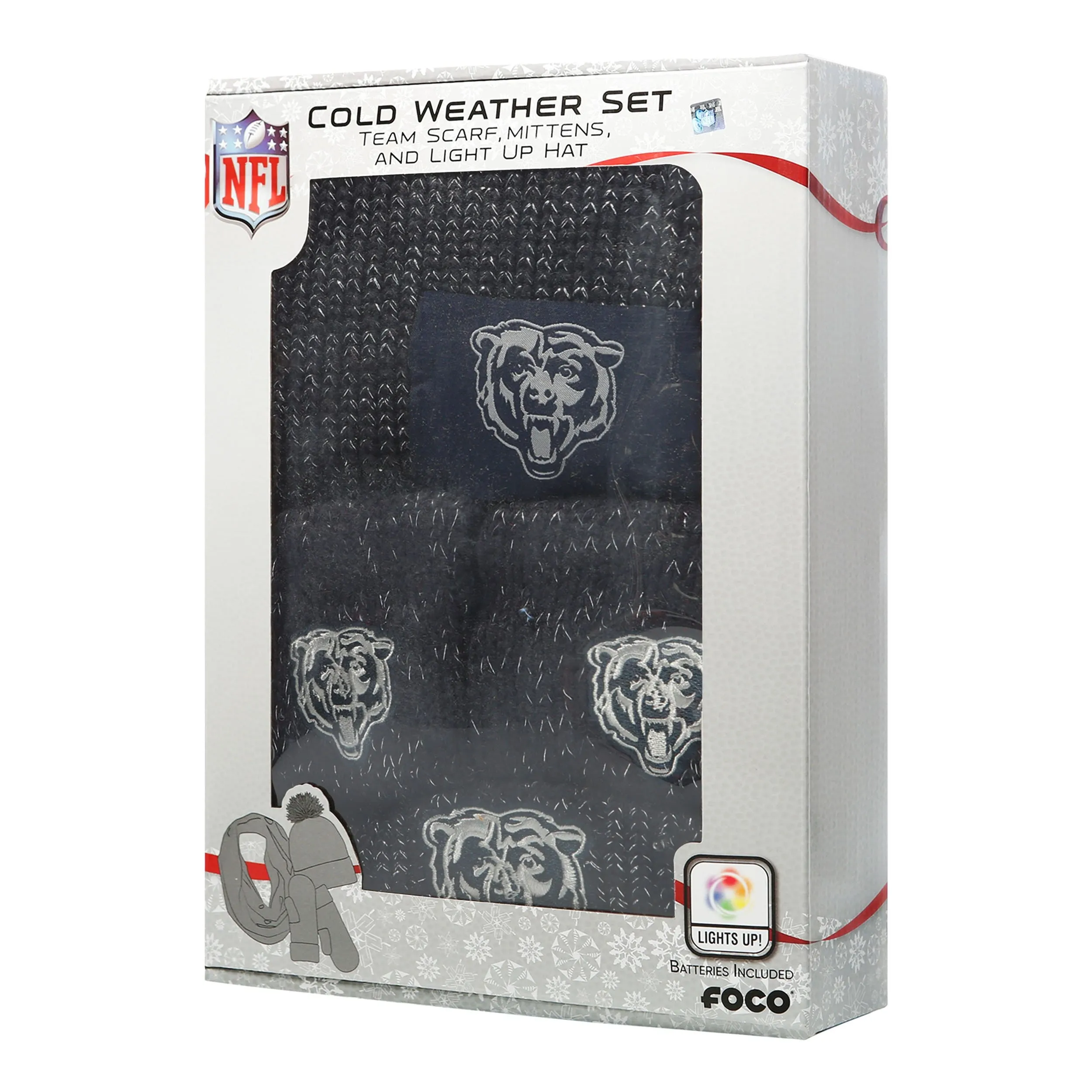 Chicago Bears NFL Womens Glitter Knit Cold Weather Set