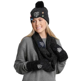 Chicago Bears NFL Womens Glitter Knit Cold Weather Set