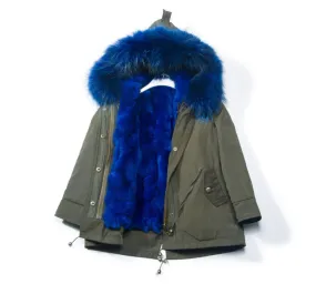 Children's Fur Lined Green Parka