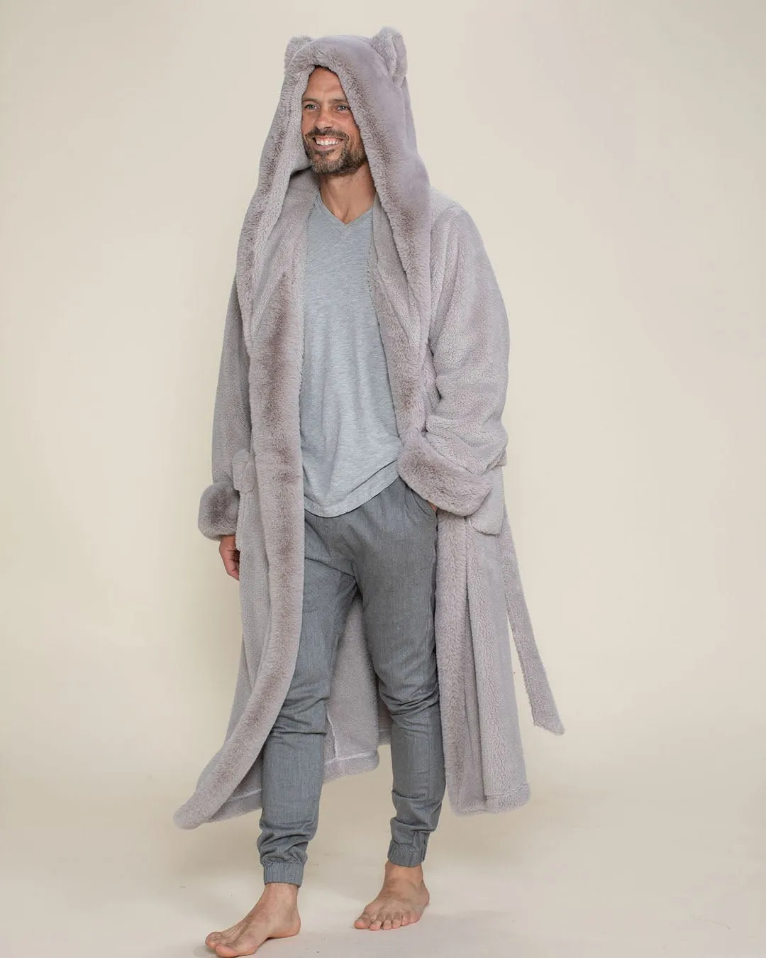 Classic Men's Luxury Grey Robe | Silver Fox