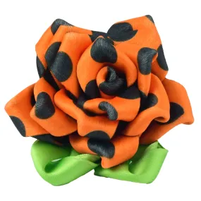 Collar Flower - Orange and Black Dots