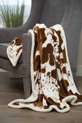 COWHIDE PLUSH THROW