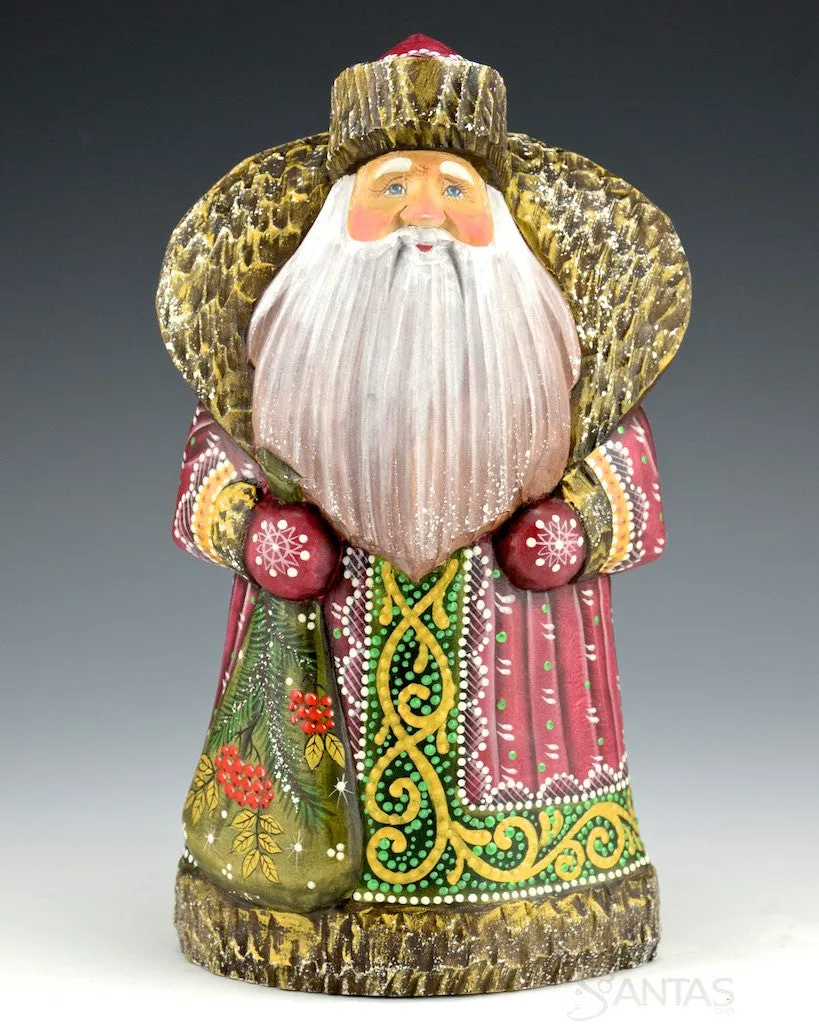 Cozy Burgundy Decorative Russian Santa