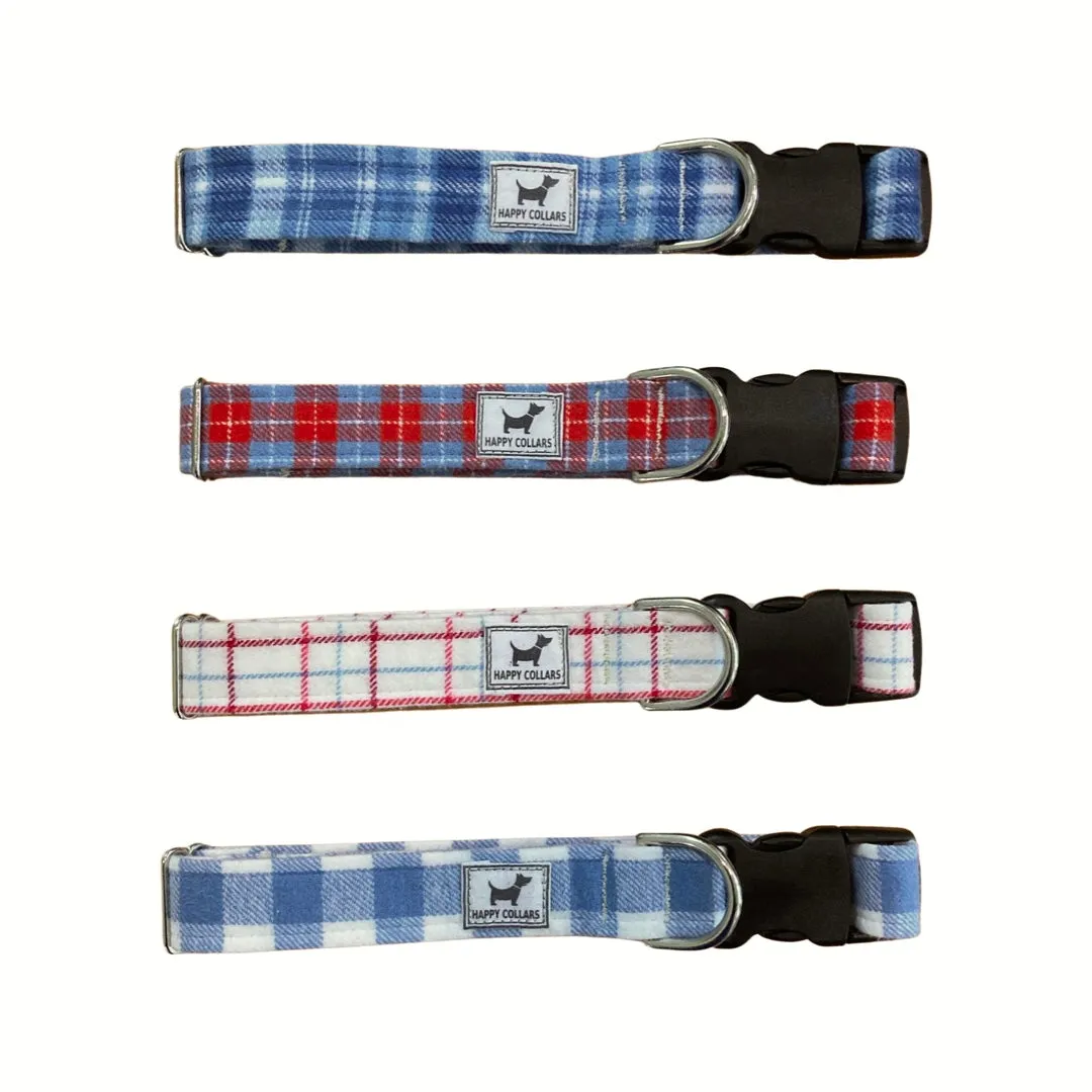 Cozy Cabin Flannel Dog Collars