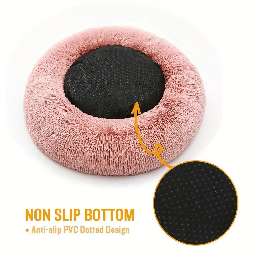 Cozy Donut Cuddler Pet Bed, Pink