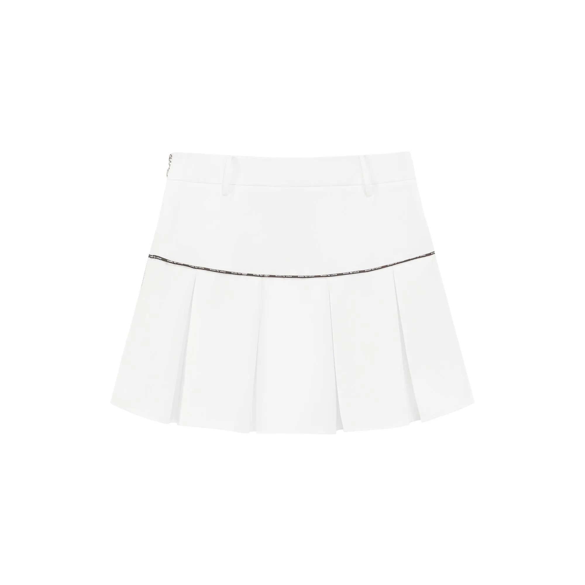 Daily Belt Loops Pleated Mini Skirt