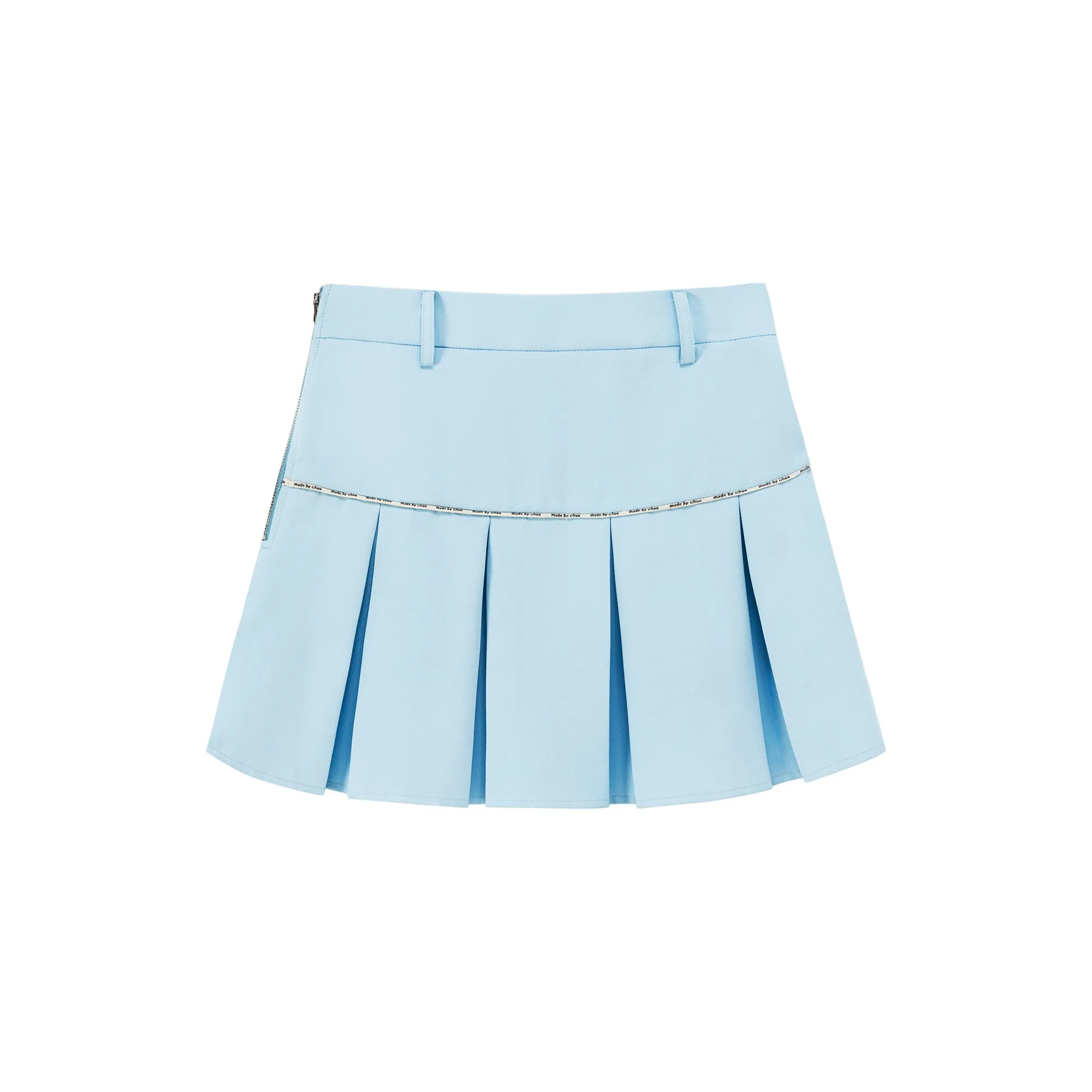 Daily Belt Loops Pleated Mini Skirt