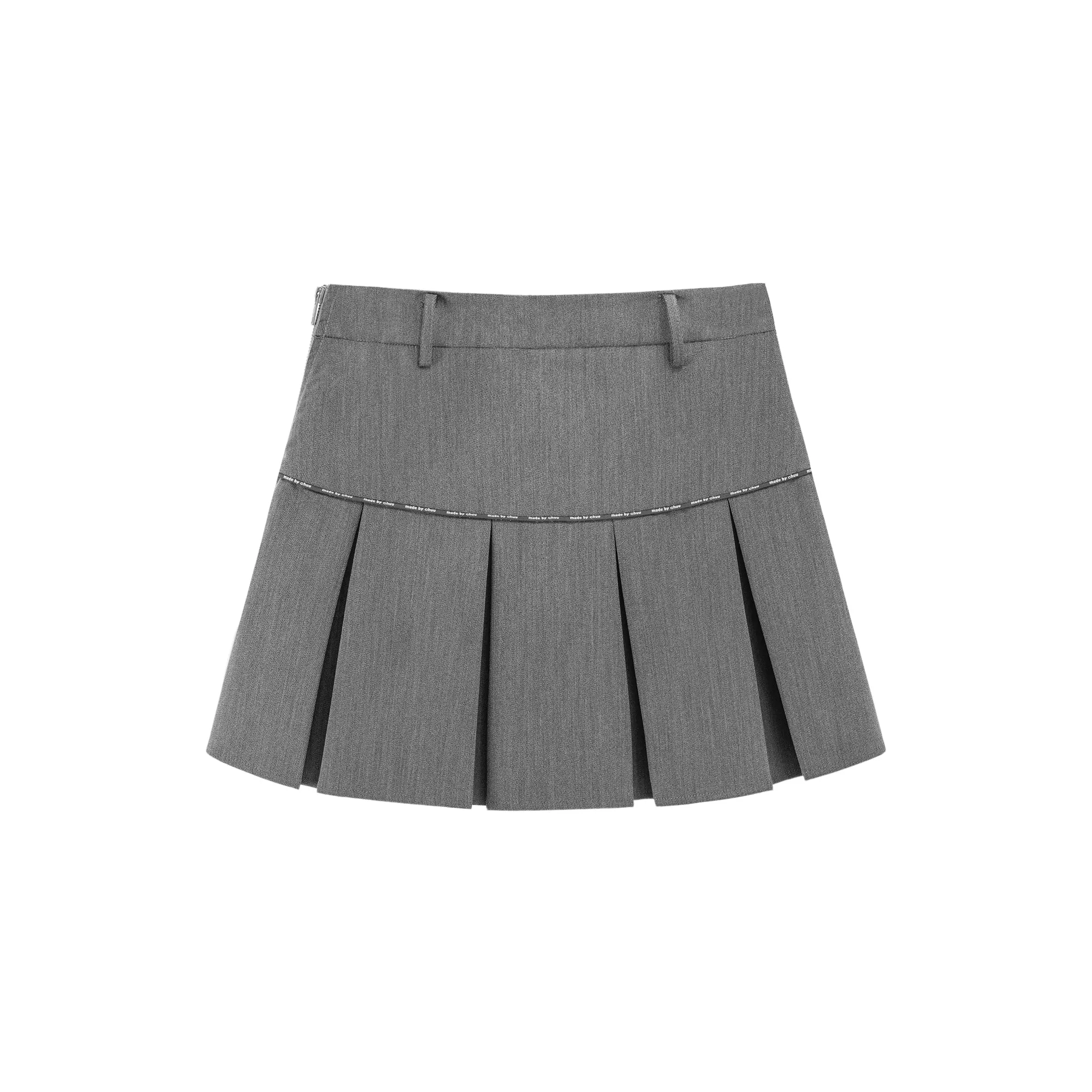 Daily Belt Loops Pleated Mini Skirt