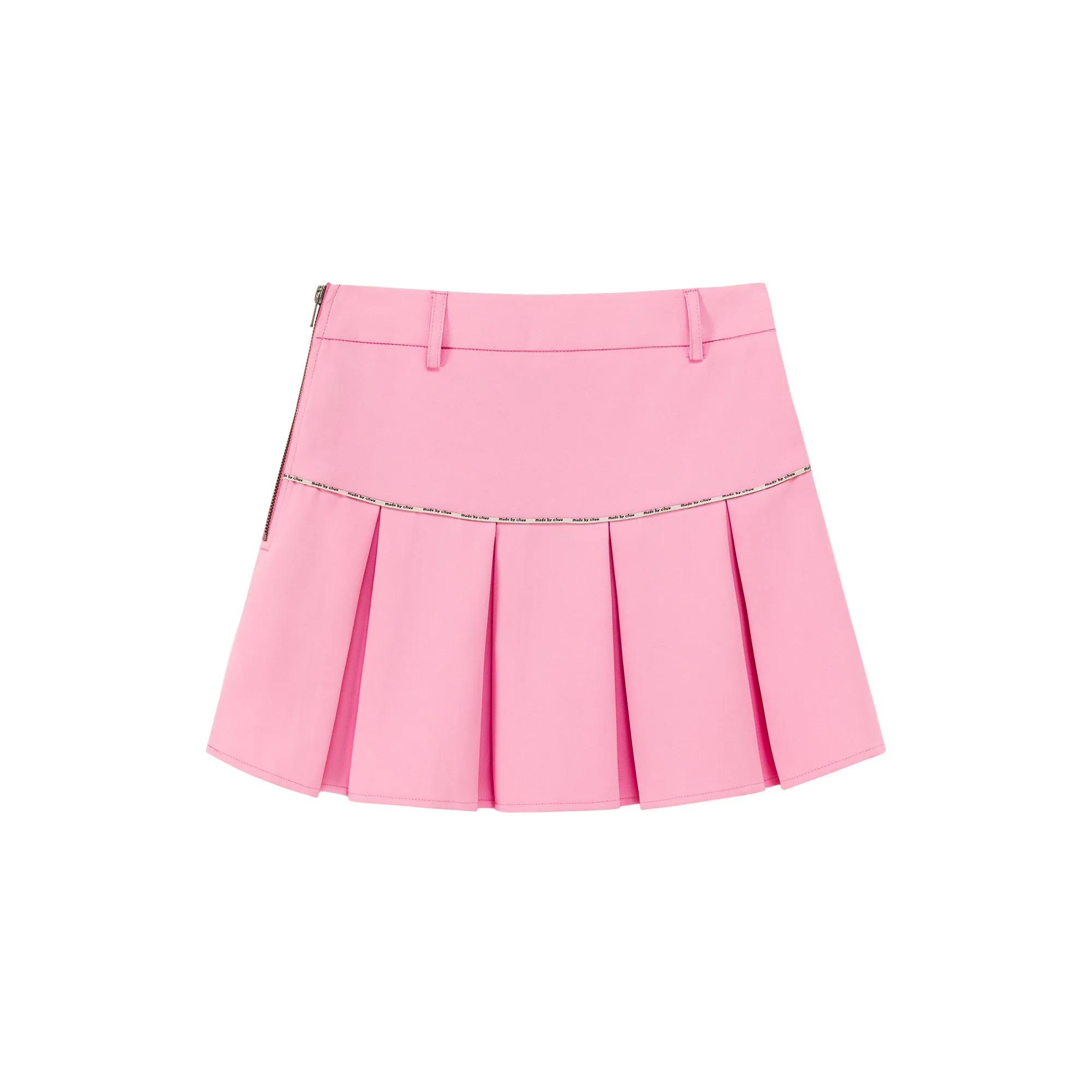 Daily Belt Loops Pleated Mini Skirt