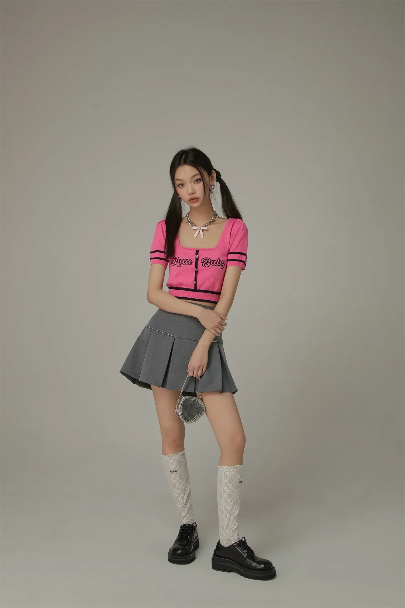 Daily Belt Loops Pleated Mini Skirt