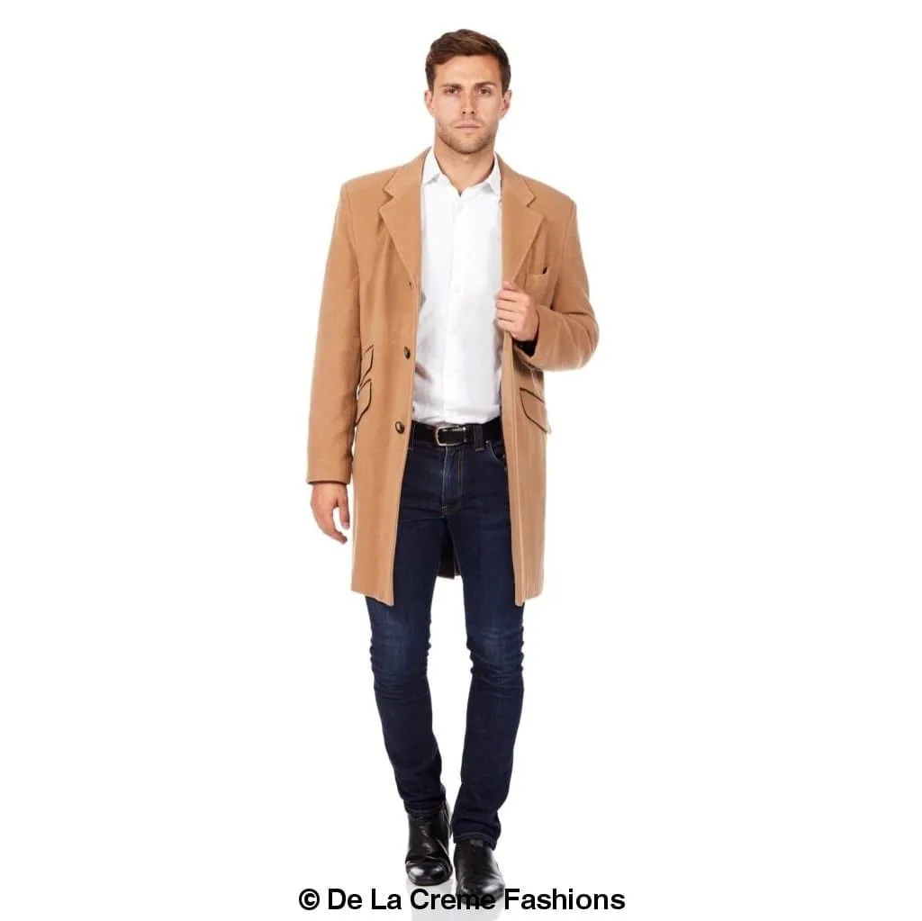 De La Creme MAN - Wool Blend Single Breasted Retro Mod Coat