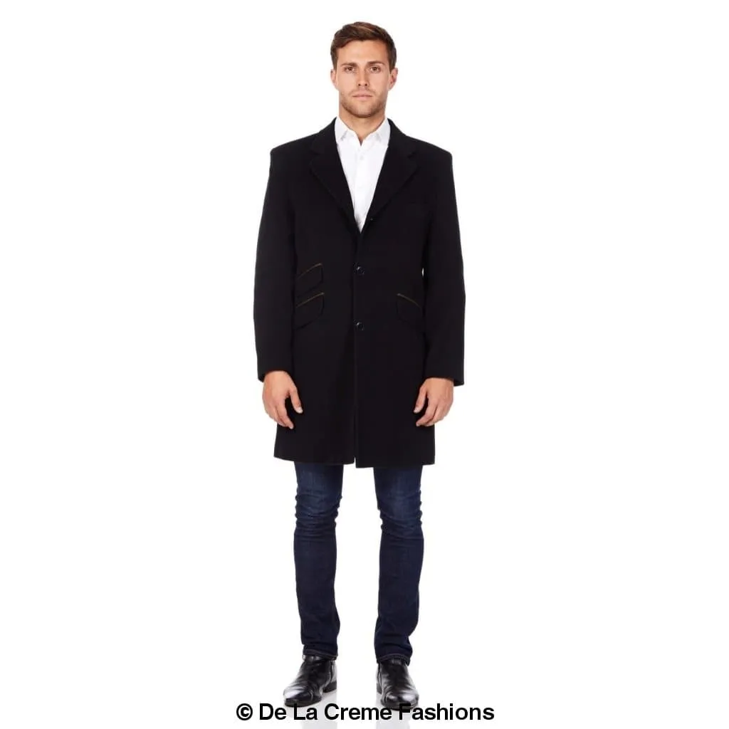 De La Creme MAN - Wool Blend Single Breasted Retro Mod Coat