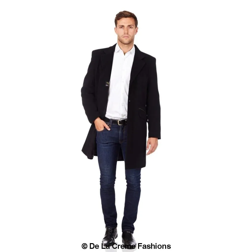 De La Creme MAN - Wool Blend Single Breasted Retro Mod Coat