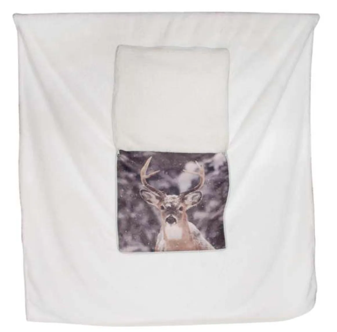 Deer Faux Fur Cushion Throw