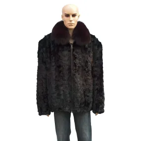 Diamond Mink Jacket - Burgundy