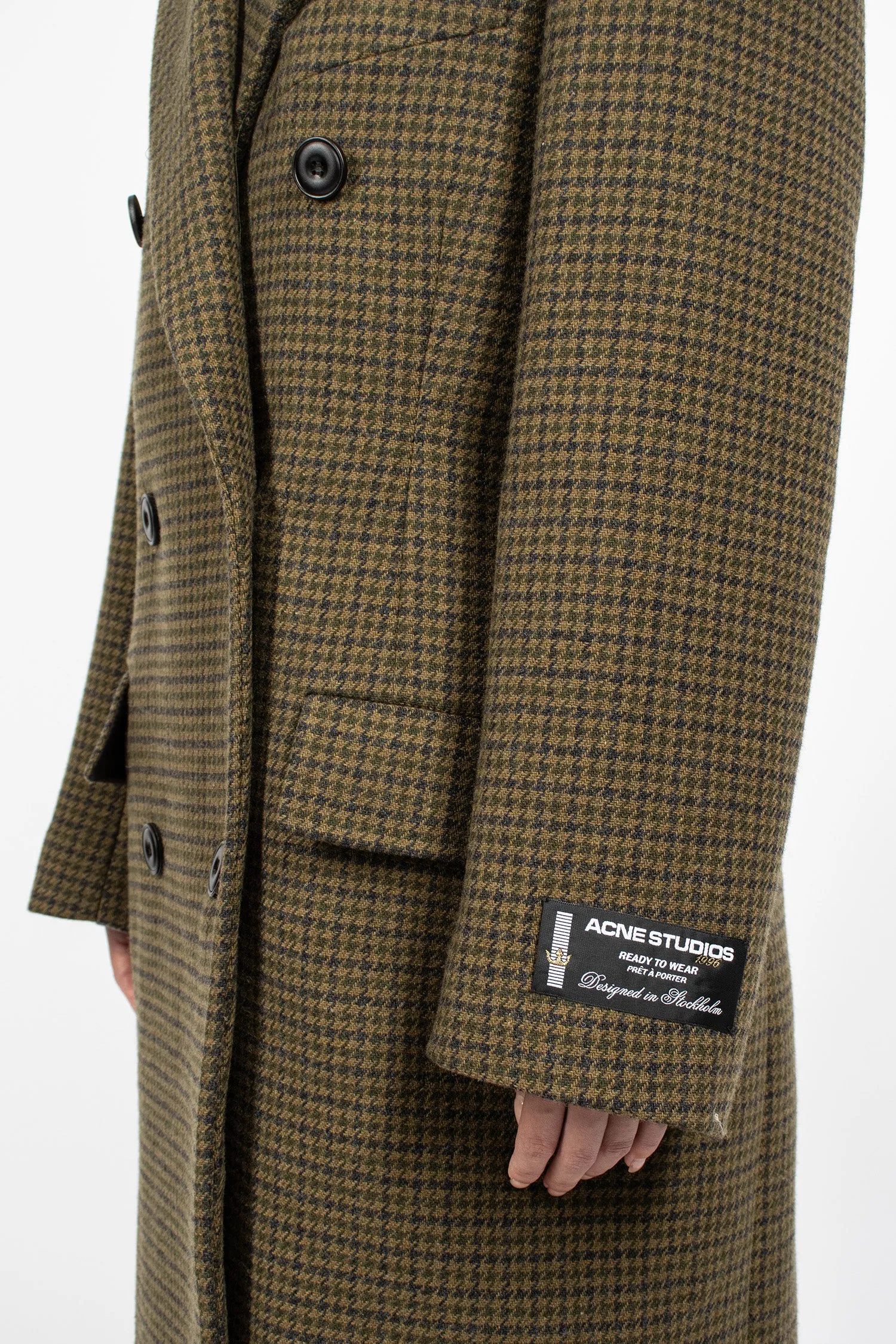 Double-Breasted Wool Coat Khaki Green