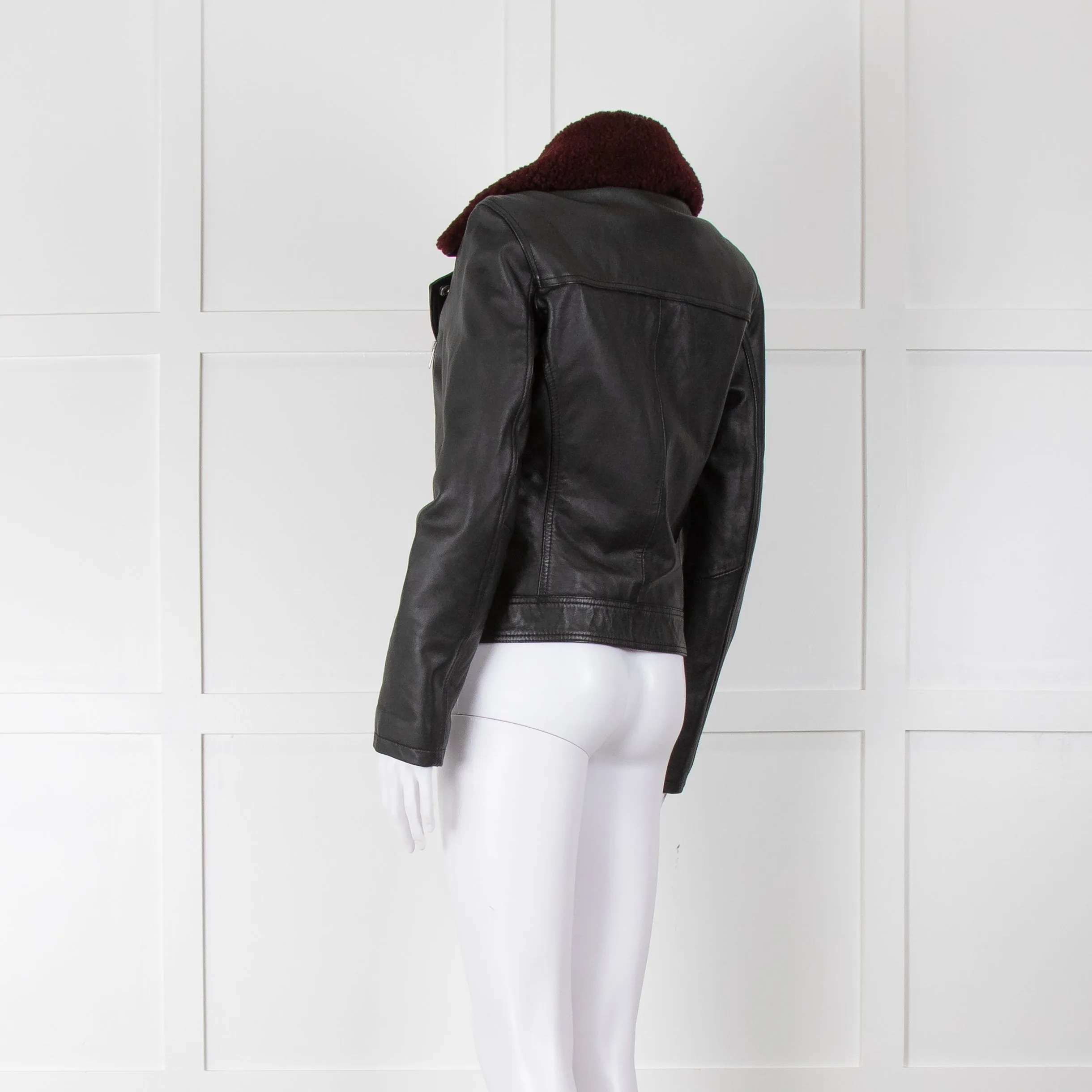 Each Other Leather Jacket with Detachable Fur Collar