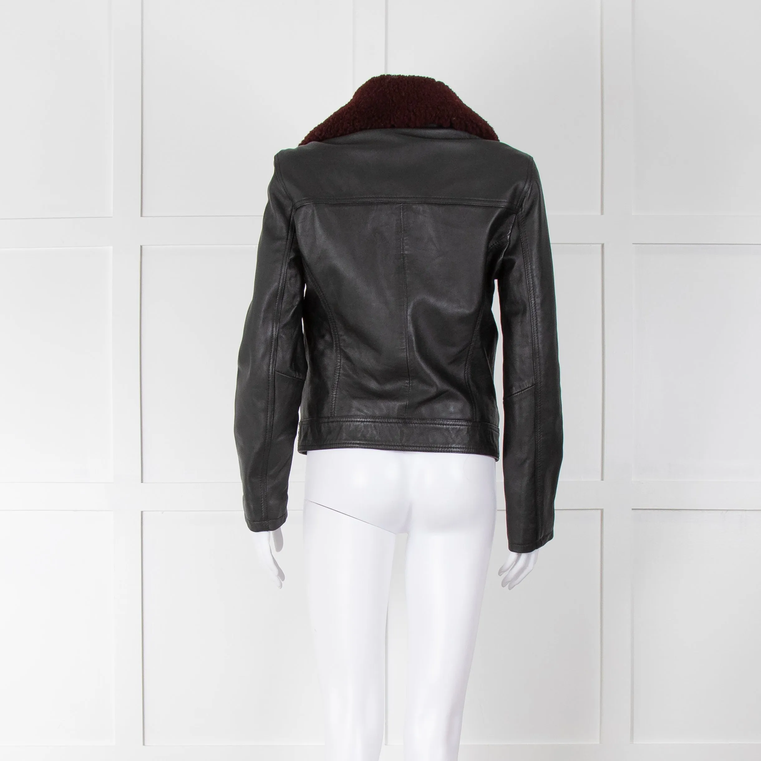 Each Other Leather Jacket with Detachable Fur Collar