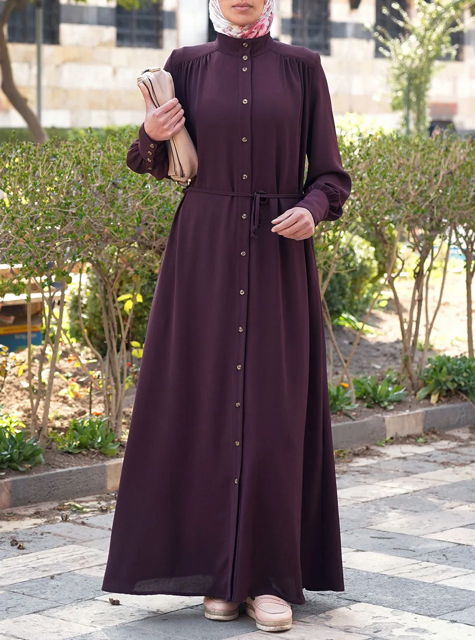 Elegant Buttoned Shirtdress Abaya