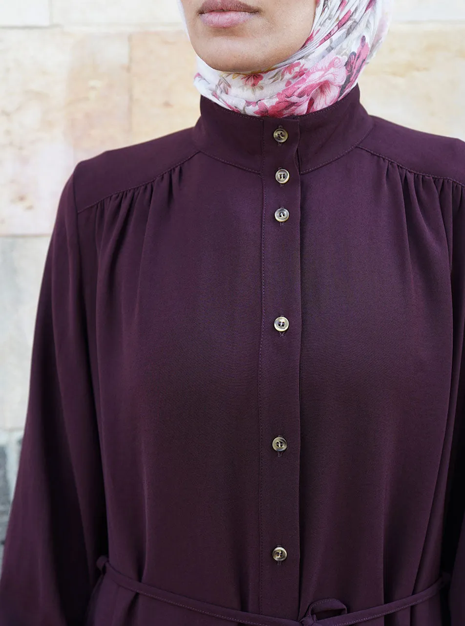 Elegant Buttoned Shirtdress Abaya