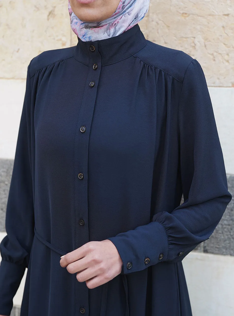 Elegant Buttoned Shirtdress Abaya