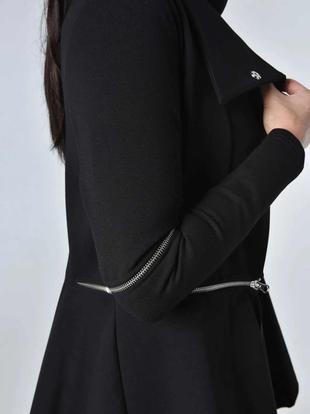 Extravagant Asymmetric Jacket with Zippers