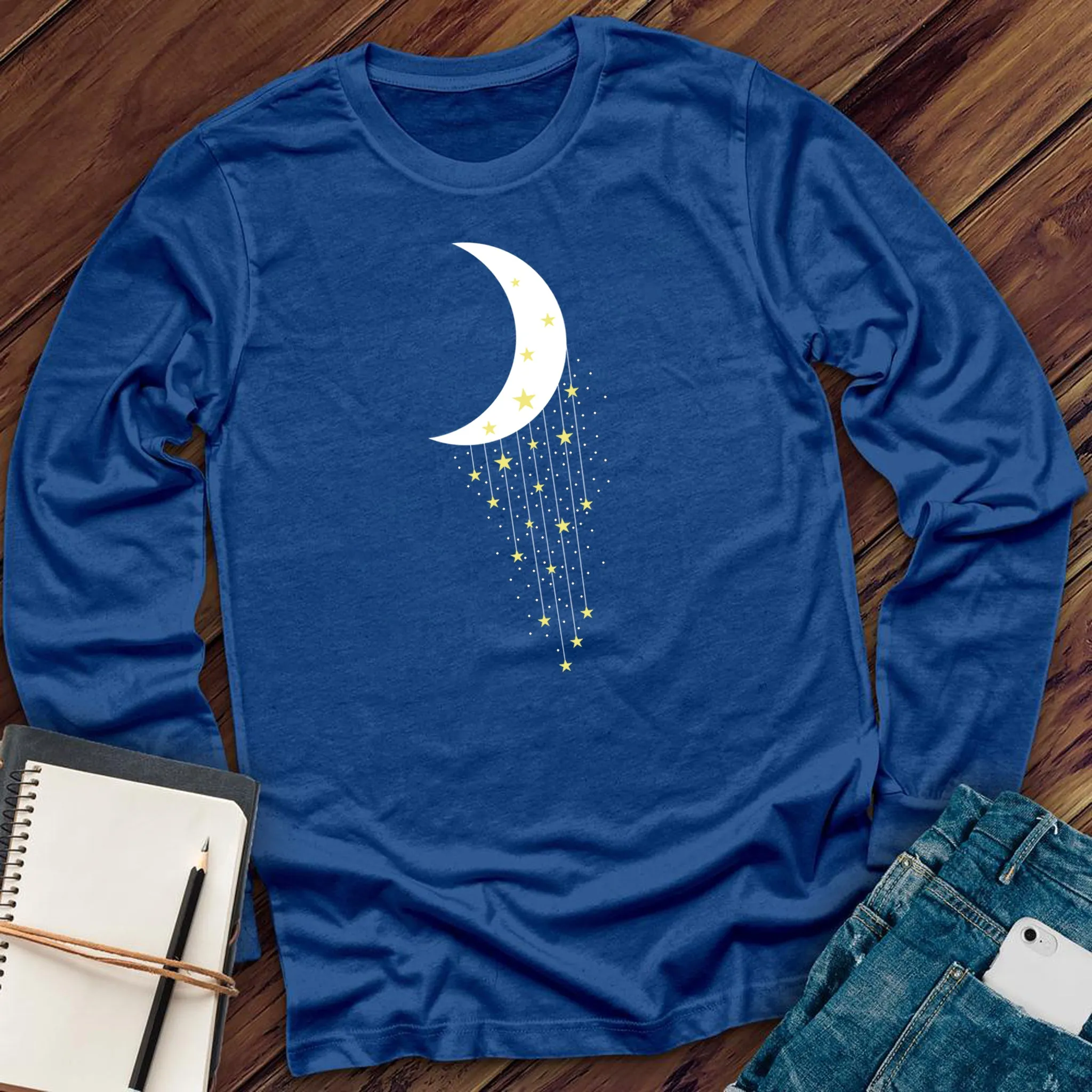 Falling Stars Moon Long Sleeve