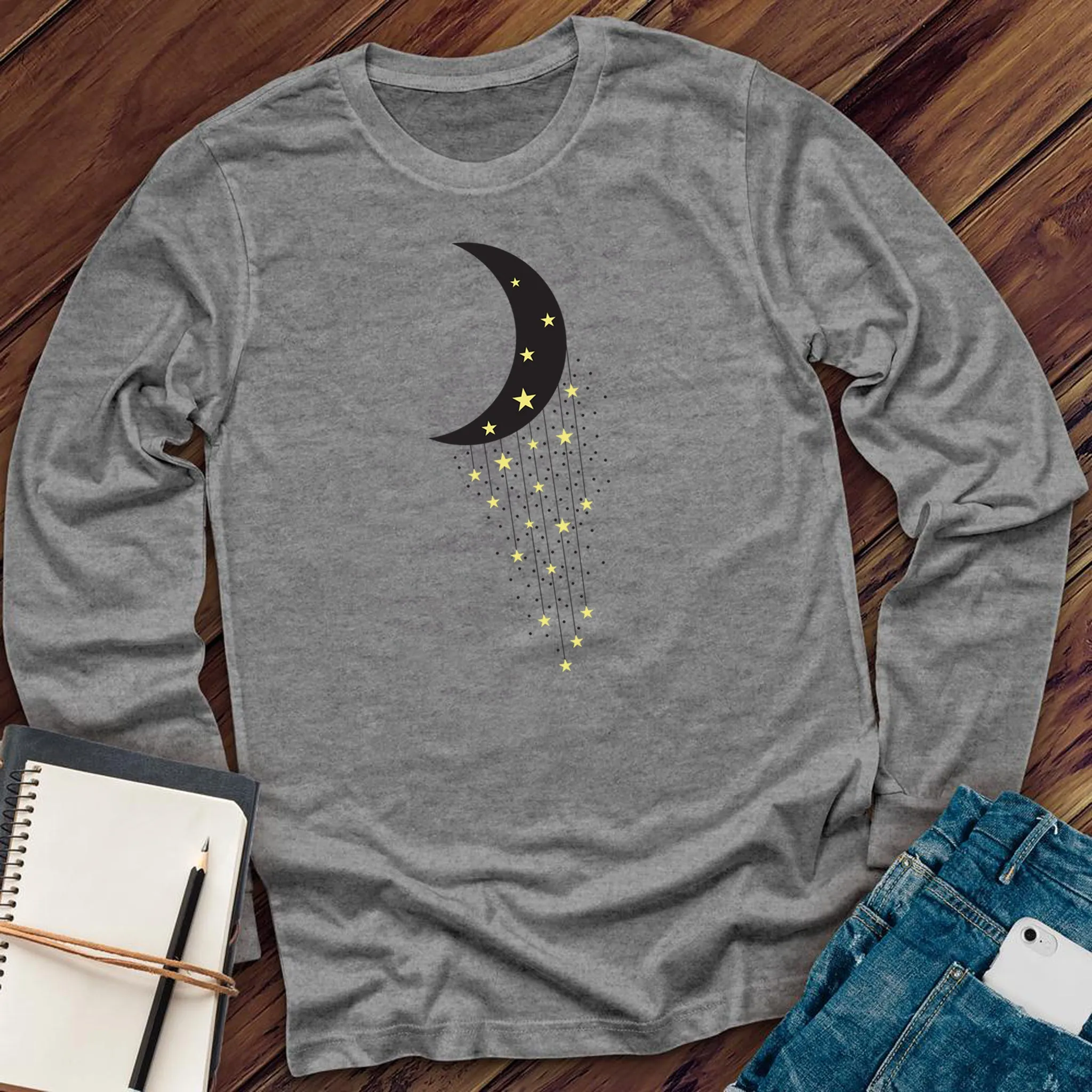 Falling Stars Moon Long Sleeve