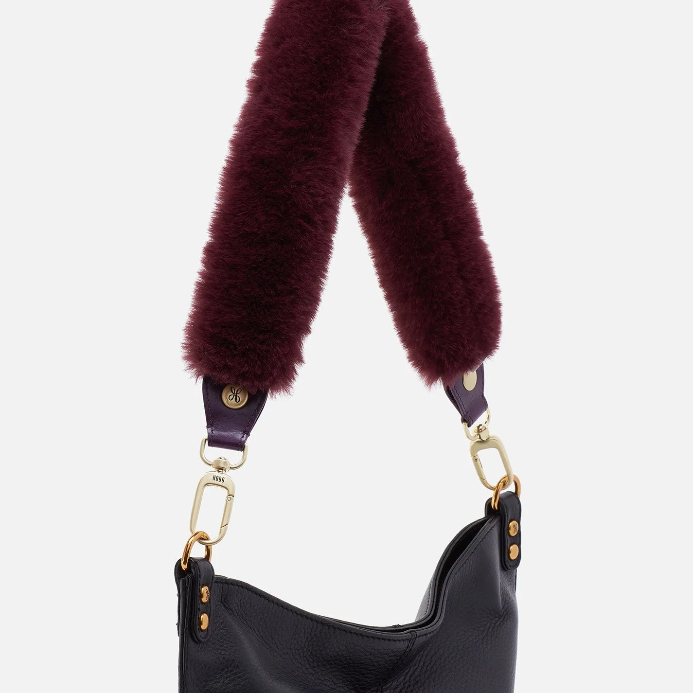 Faux Fur Strap in Faux Fur - Plum