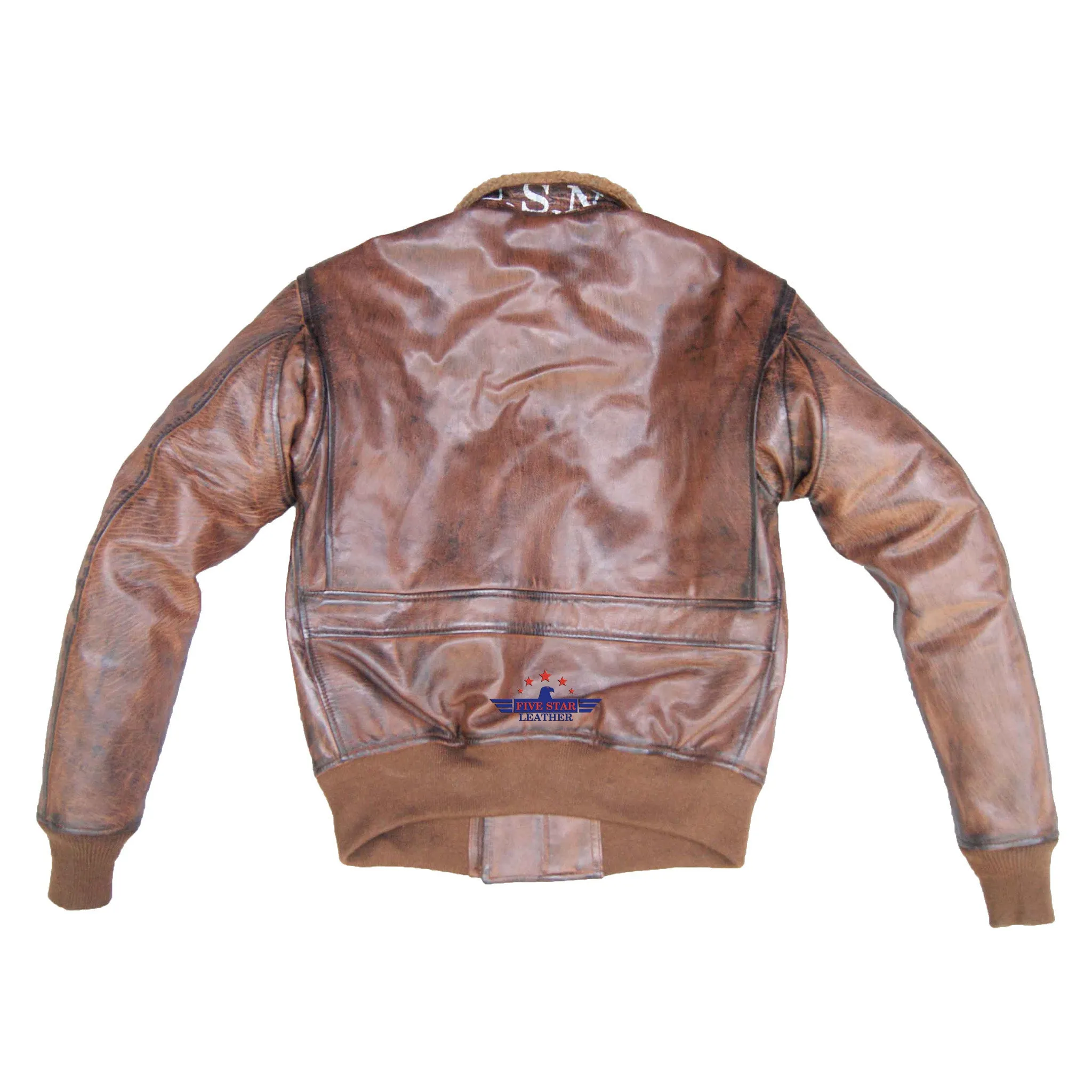 Flight G1 Bomber Naval Flying Men Jacket USN Goatskin Leather Furniture Distressed