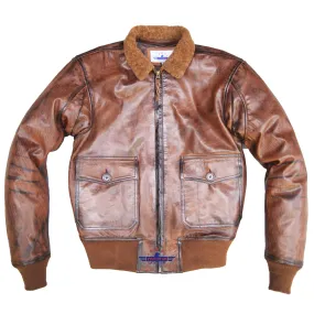 Flight G1 Bomber Naval Flying Men Jacket USN Goatskin Leather Furniture Distressed