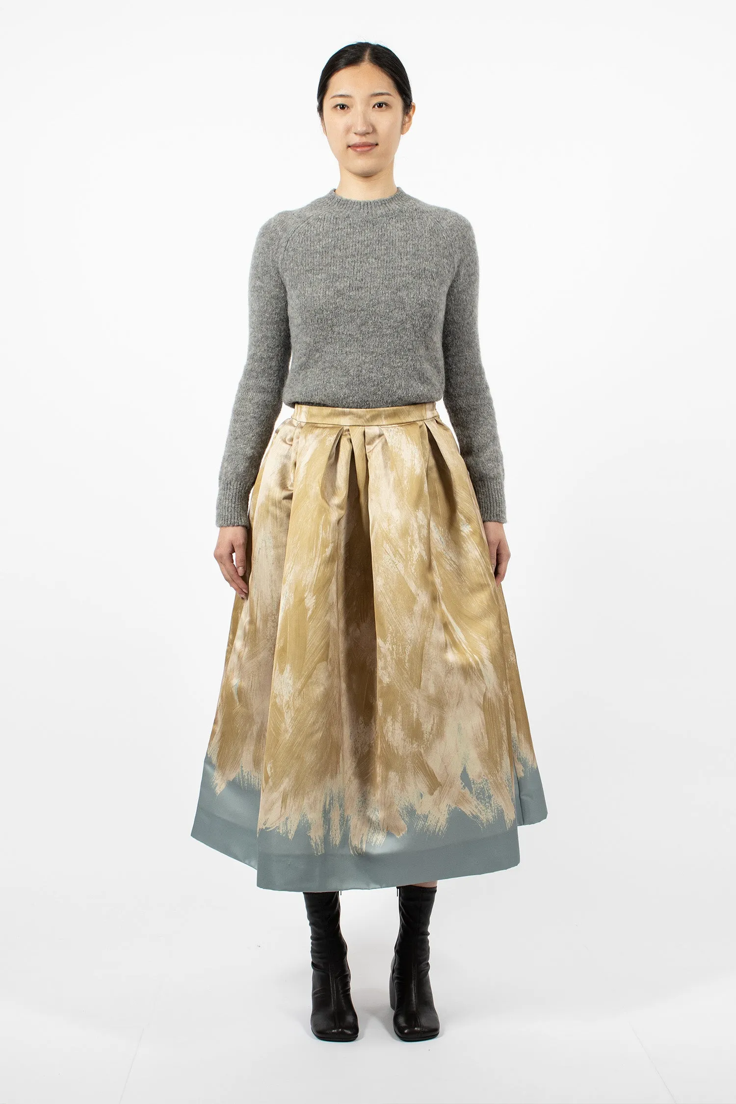 Full A-Line Skirt Beige/Raf