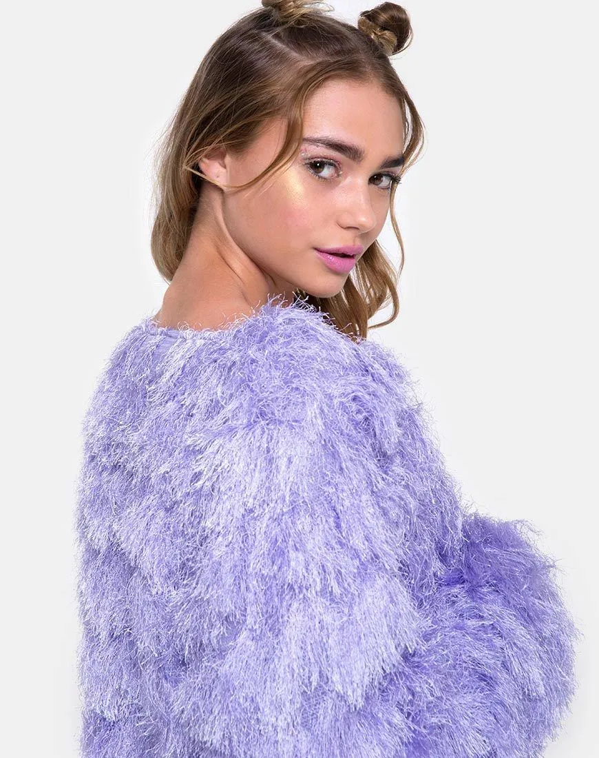 Fur Ball Jacket in Faux Fur Lilac