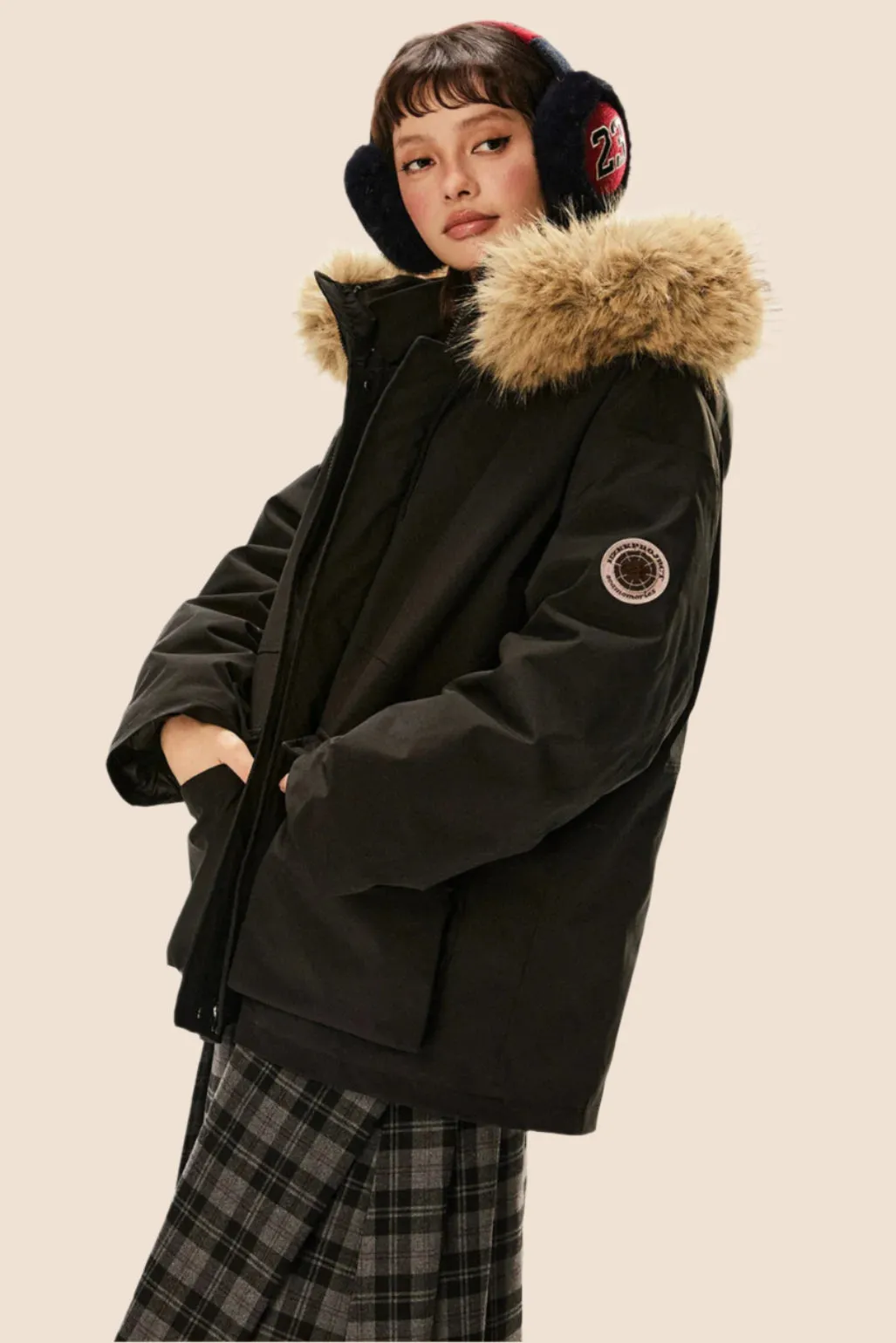 Fur Collar Hooded Thermal Down Jacket